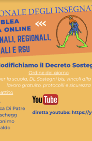 Assemblea pubblica online Gilda. “Modifichiamo il decreto Sostegni bis”